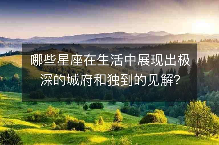 哪些星座在生活中展現出極深的城府和獨到的見解？