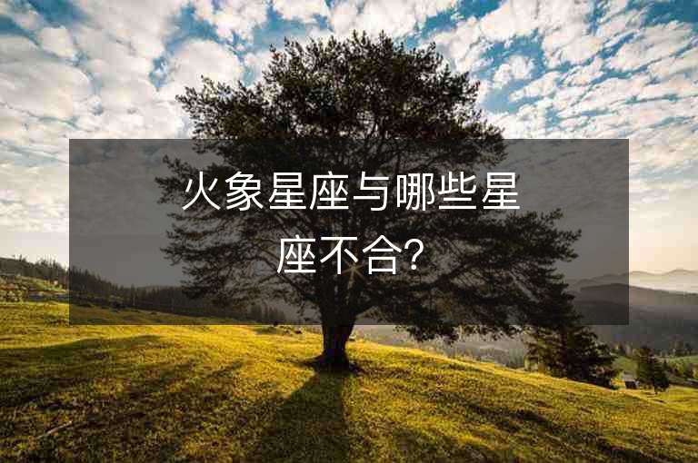 火象星座與哪些星座不合？